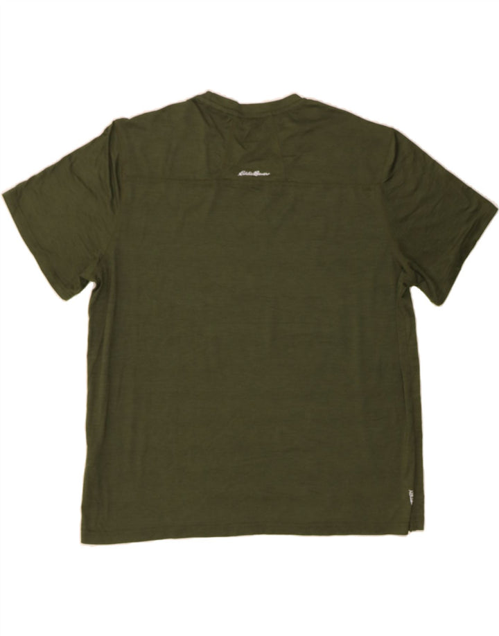 EDDIE BAUER Mens T-Shirt Top XL Green Vintage Eddie Bauer and Second-Hand Eddie Bauer from Messina Hembry 