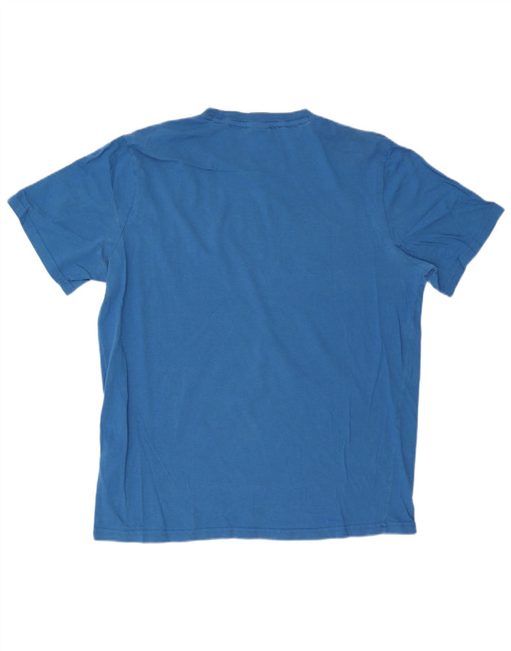 Champion Herre Grafisk T-Shirt Top 3XL Blå Bomuld