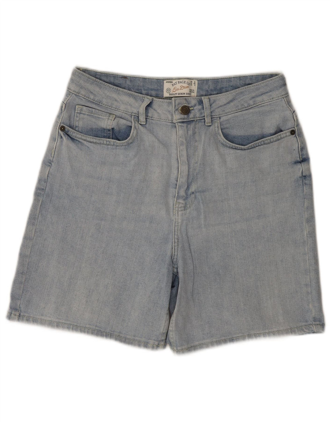Fat Face Dame Denim Shorts UK 12 Medium W30 Blå Bomuld