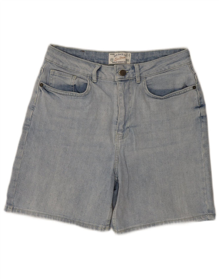 Fat Face Dame Denim Shorts UK 12 Medium W30 Blå Bomuld