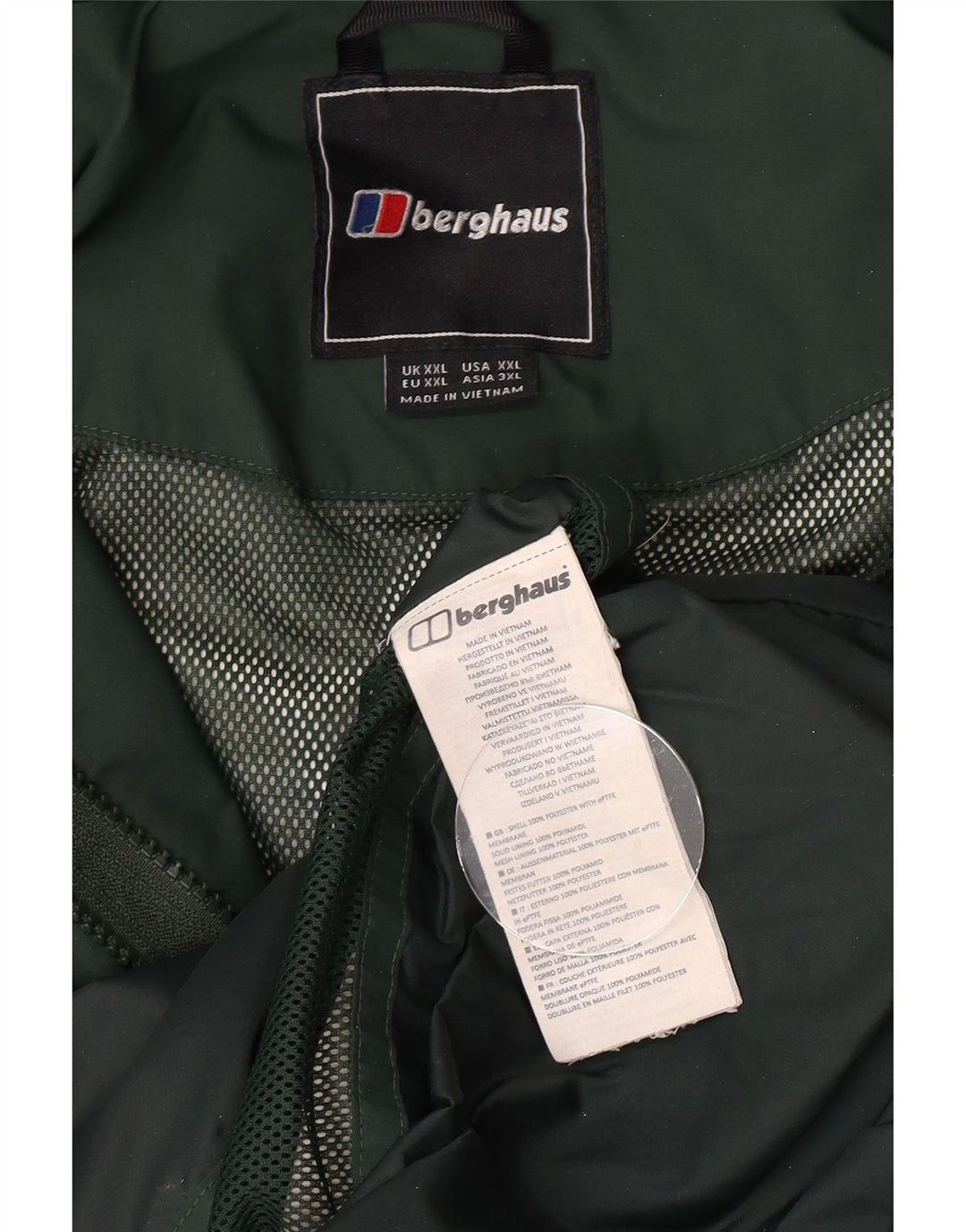 Berghaus Regnfrakke med hætte til mænd UK 44 2XL Grøn Polyester