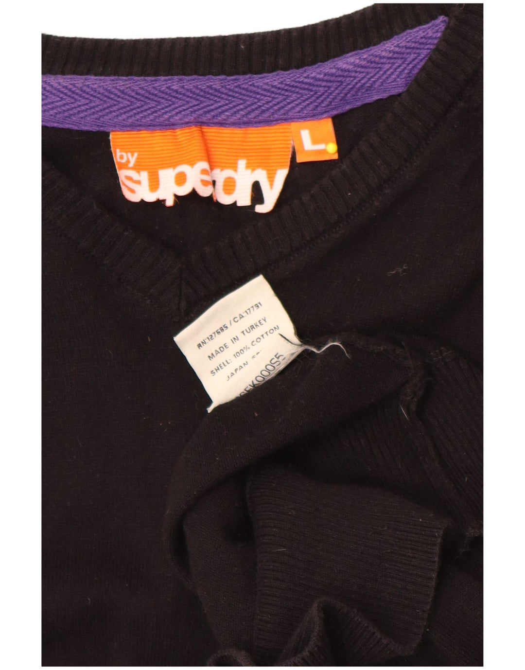 Superdry Herre V-hals sweater Stor sort bomuld