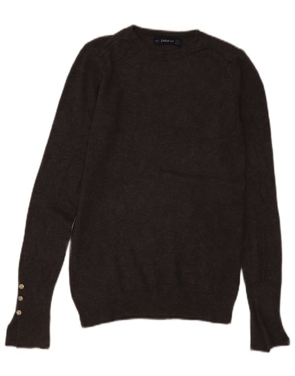 Zara Dame Jumper Sweater UK 8 Small Grey Viscose