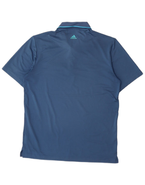 Adidas Poloshirt til mænd Medium Navyblå stribet polyester