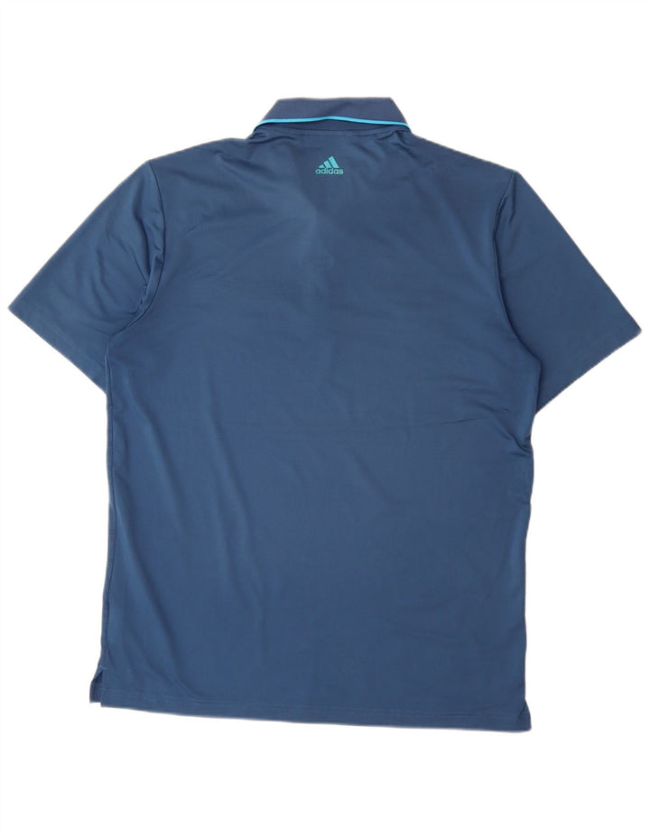 Adidas Poloshirt til mænd Medium Navyblå stribet polyester