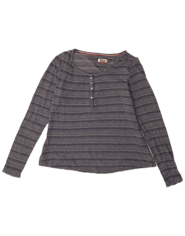 Tommy Hilfiger Dame Oversized Top Langærmet UK 6 XS Marineblå Stribet