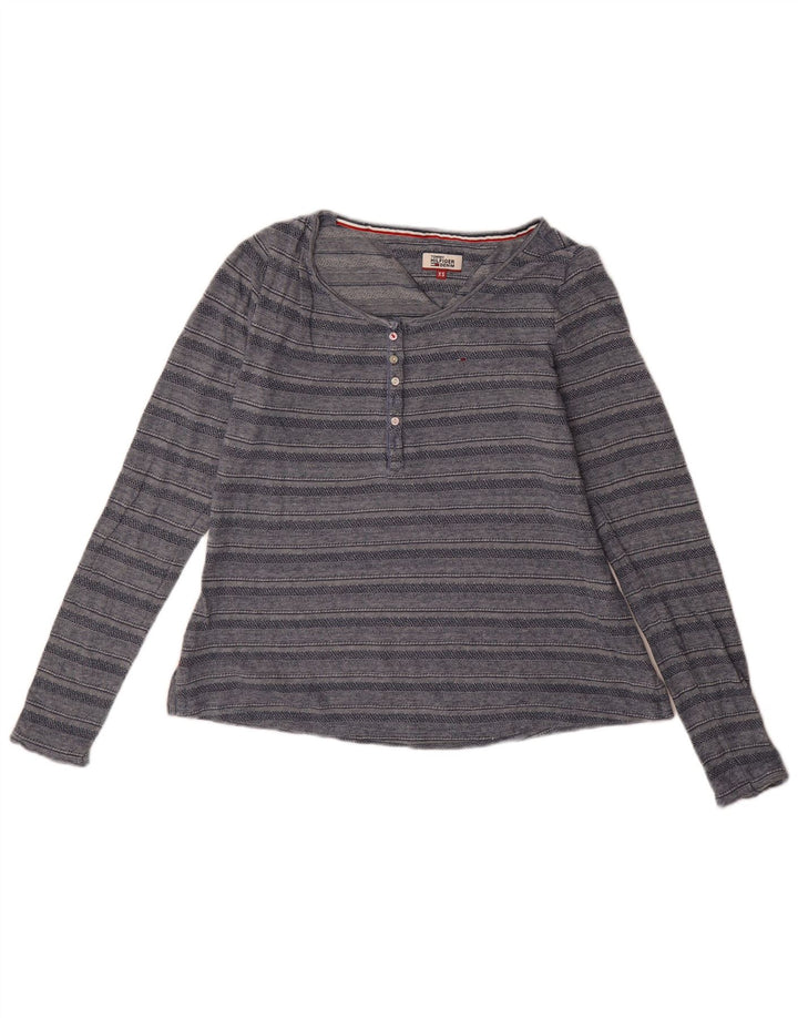 Tommy Hilfiger Dame Oversized Top Langærmet UK 6 XS Marineblå Stribet