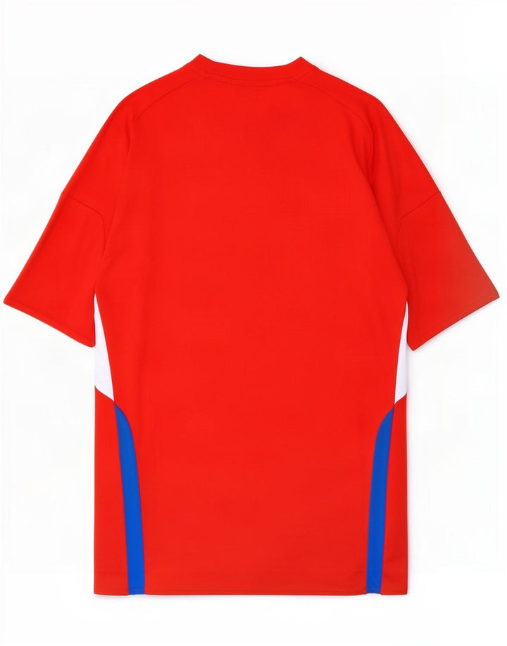 Adidas Herre Climalite T-Shirt Top Lille Rød Colourblock Polyester