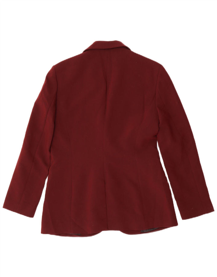 Zara Dame 2 Button Blazer Jacket UK 14 Medium Maroon Polyester