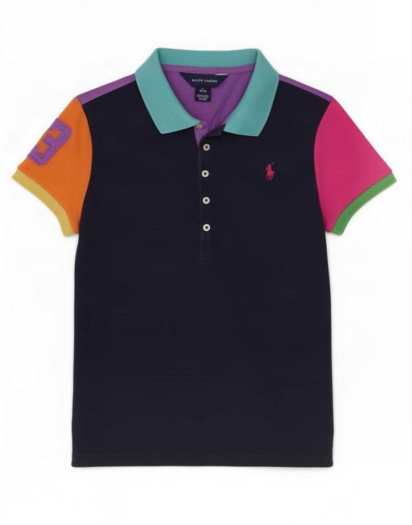 Ralph Lauren Pige Polo Shirt 12-13 år Large Navy Blue Colourblock