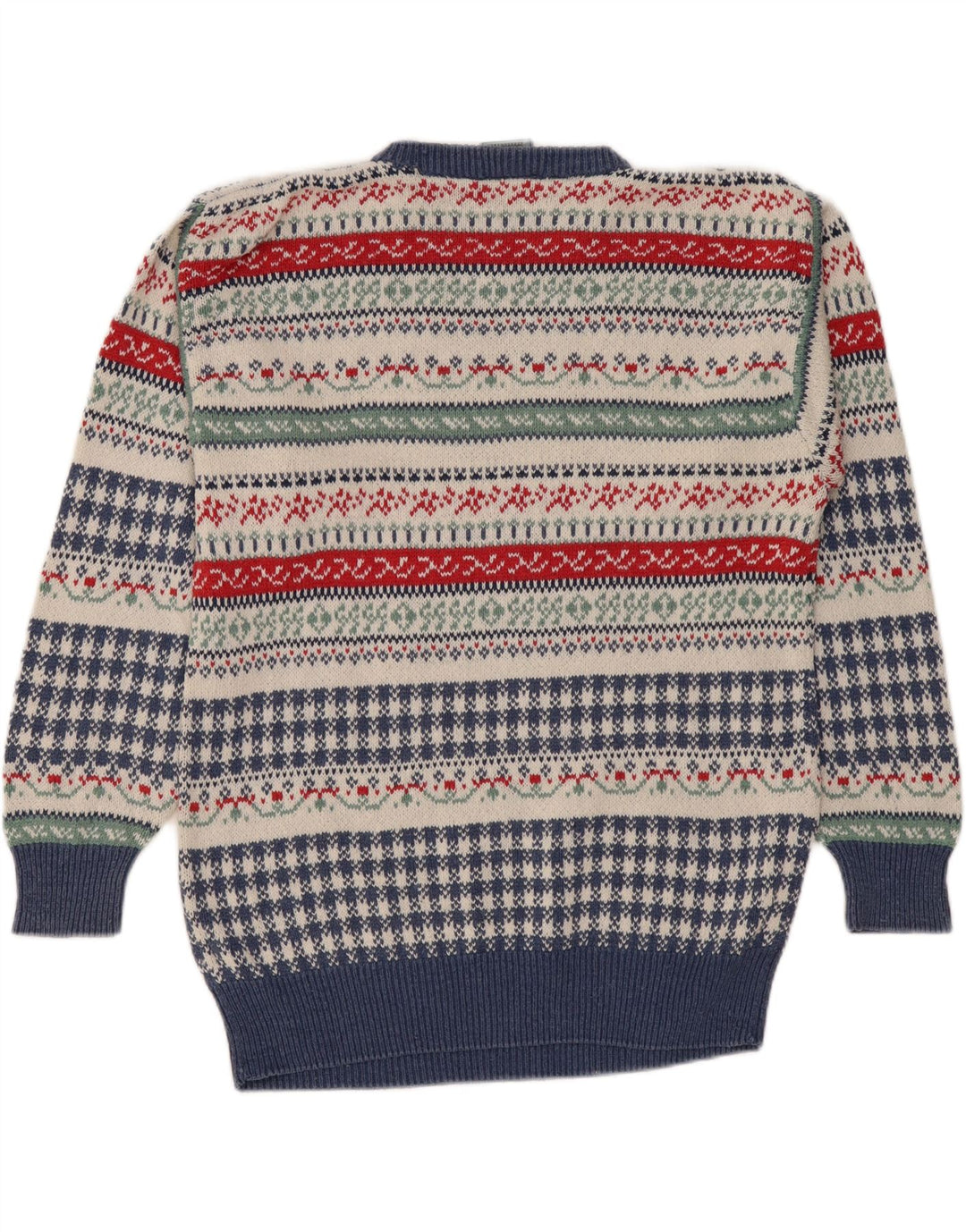 Vintage Herre rund hals sweater IT 50 Medium Flerfarvet Fair Isle