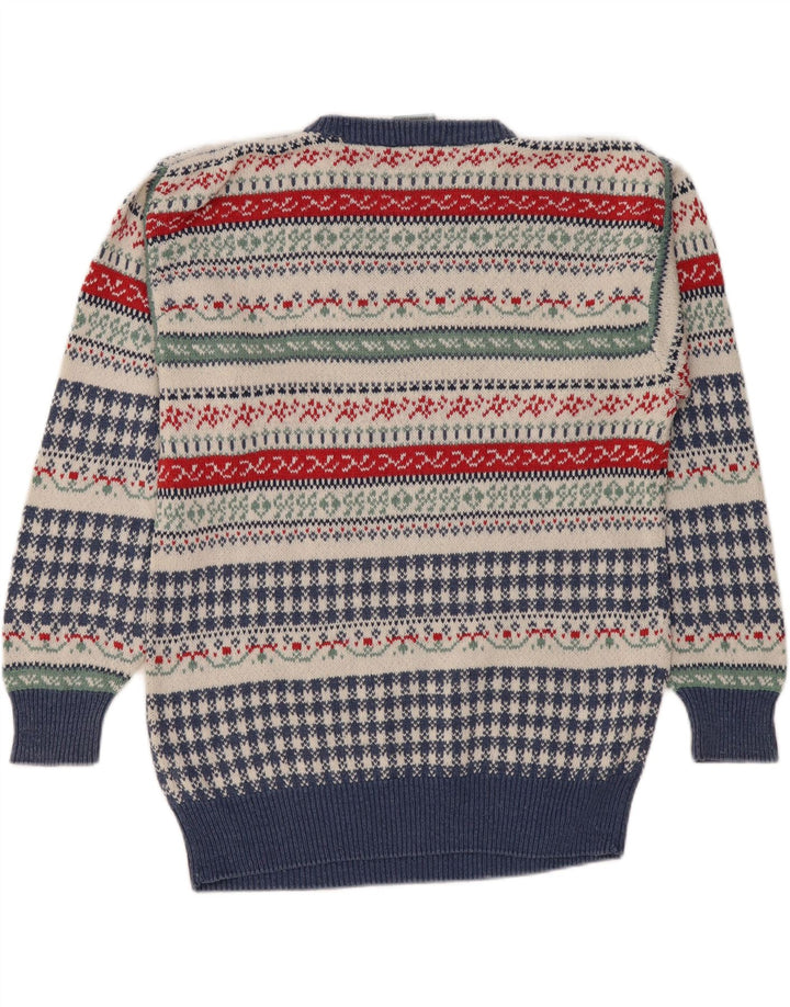 Vintage Herre rund hals sweater IT 50 Medium Flerfarvet Fair Isle