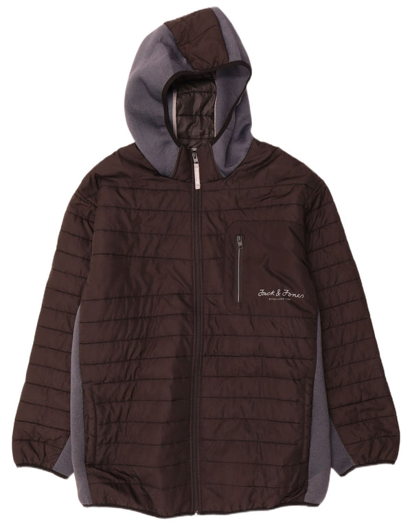 Jack & Jones Herre hættepolstret jakke UK 46 3XL Sort Polyester