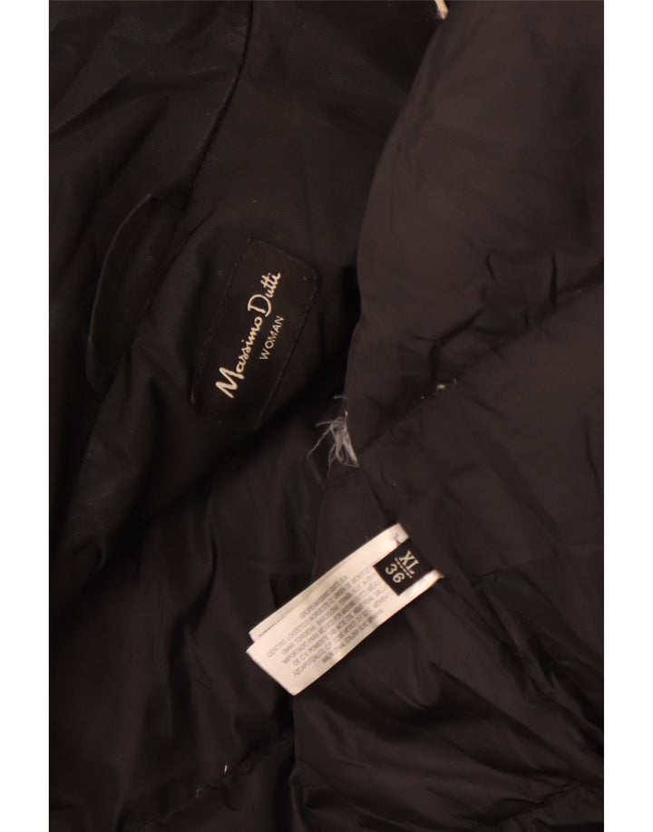 MASSIMO DUTTI Dame Polstret Frakke UK 18 XL Sort Polyester Vinter