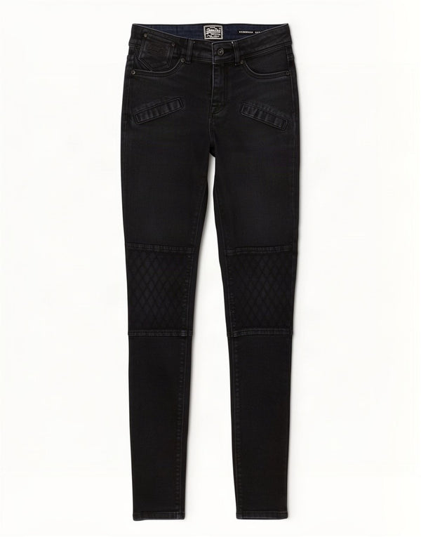 Superdry Womens Standard Super Skinny Jeans W25 L32 Marineblå Bomuld
