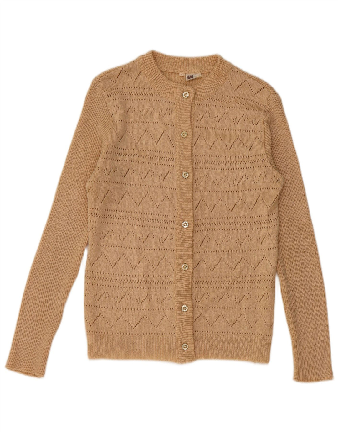 Vintage dame cardigan sweater IT 44 Medium Beige Angora