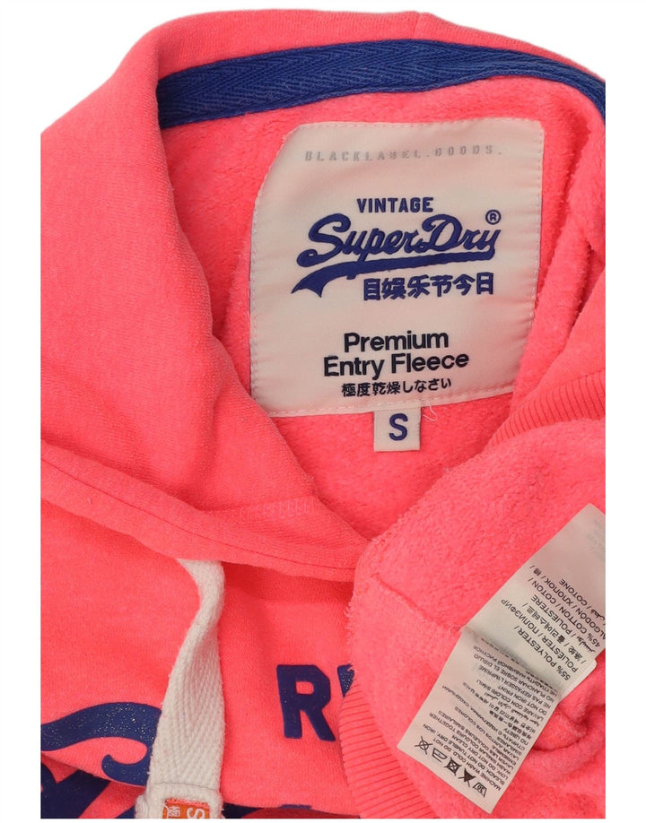 Superdry grafisk hættetrøje til kvinder UK 10 Small Pink Polyester
