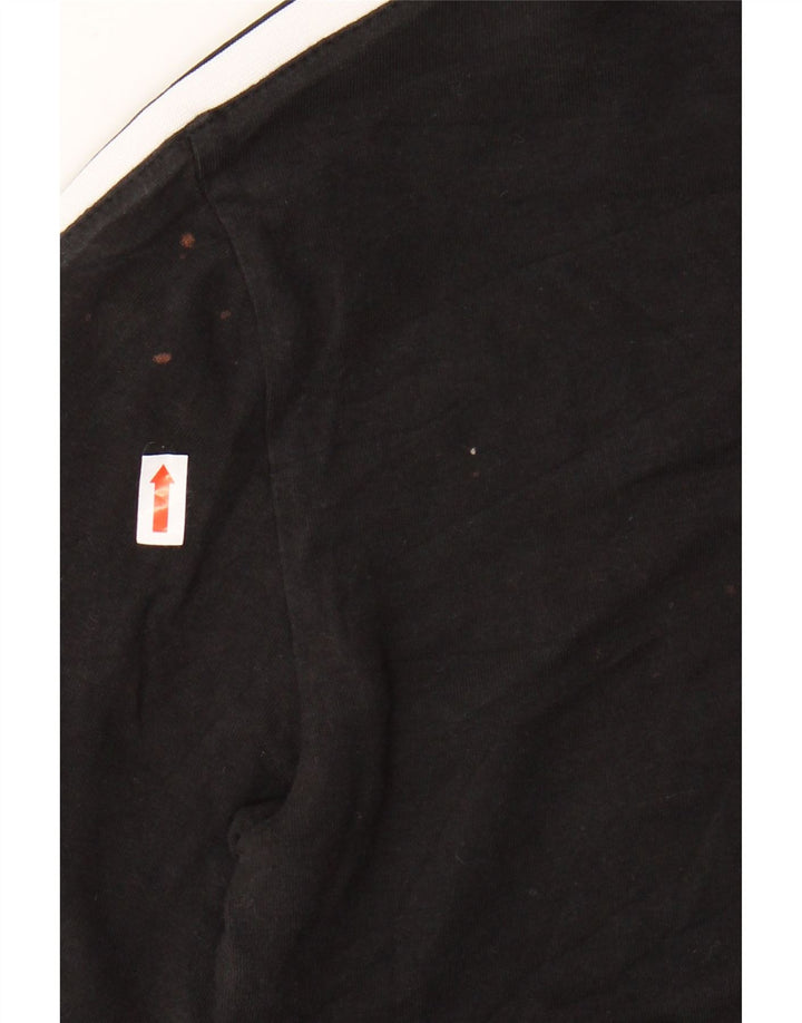 ADIDAS Dame T-Shirt Top UK 12 Medium Sort Bomuld