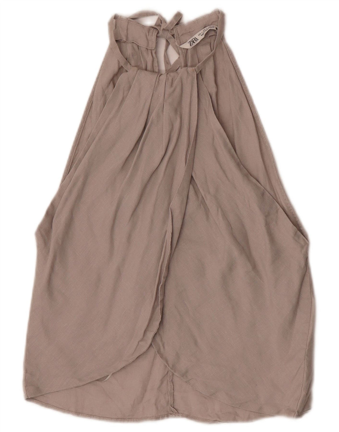 Zara Dame Halter Top UK 8 Small Grey Linen