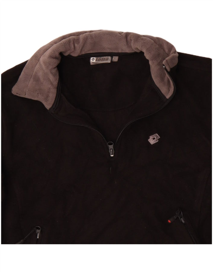 Lotto Dame Fleece Jumper med lynlås DK 14 Stor sort polyester