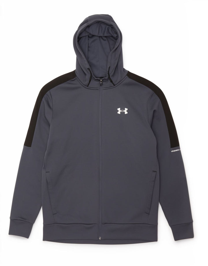 Under Armour Herre hættetrøje med lynlås, lille blå polyester