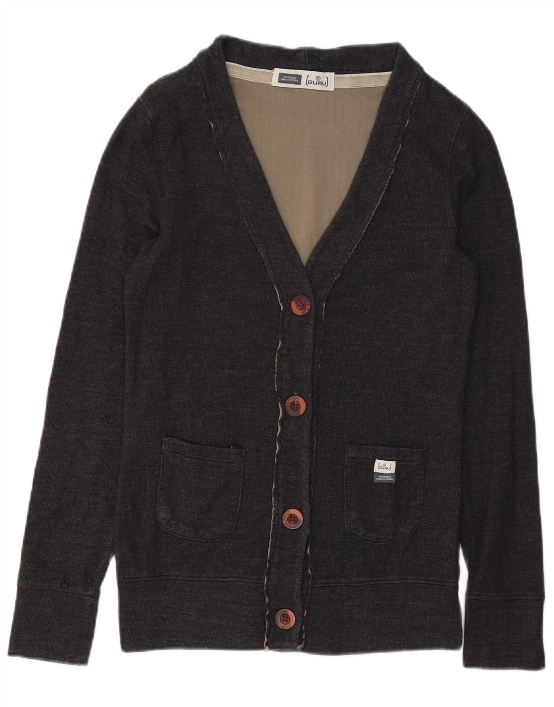 Guru Herre Cardigan Sweater Lille Grå Bomuld