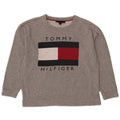 Tommy Hilfiger Graphic Sweatshirt Jumper UK 14 Medium Grey Flecked