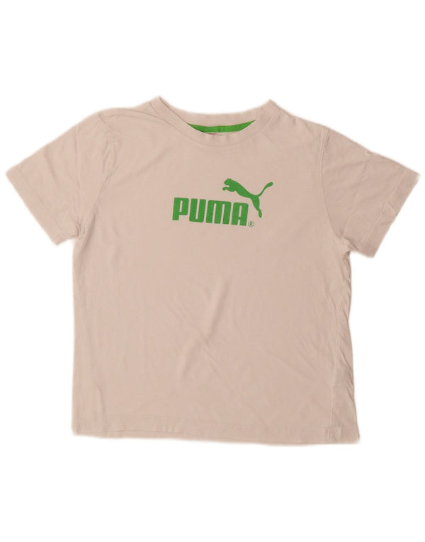 Puma Boys Grafisk T-Shirt Top 11-12 År Hvid