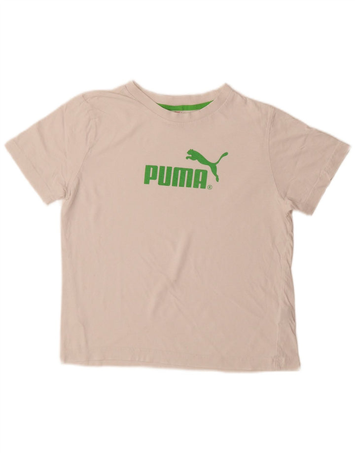 Puma Boys Grafisk T-Shirt Top 11-12 År Hvid