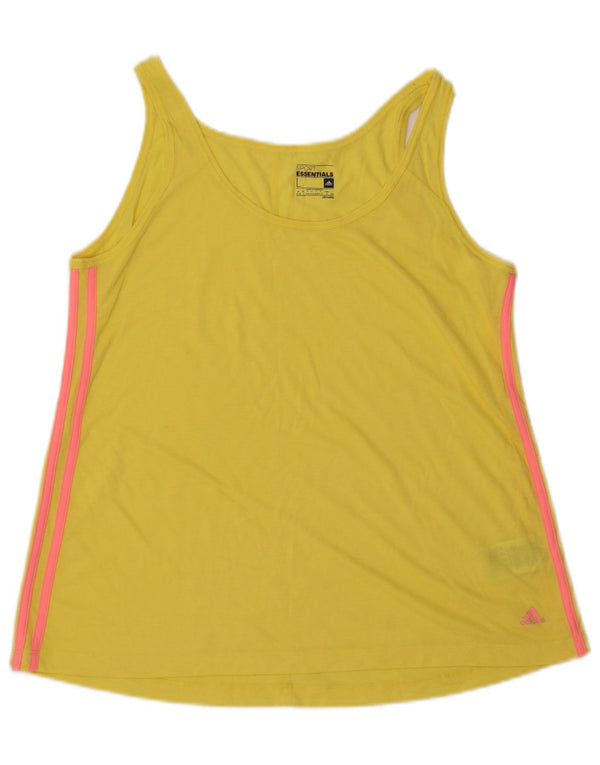 ADIDAS Womens Climalite Vest Top UK 16/18 Large Yellow Polyester