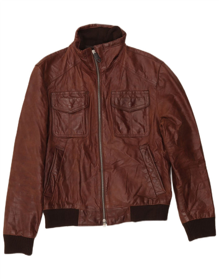 Vintage Herre Læderjakke UK 38 Medium Brun Læder