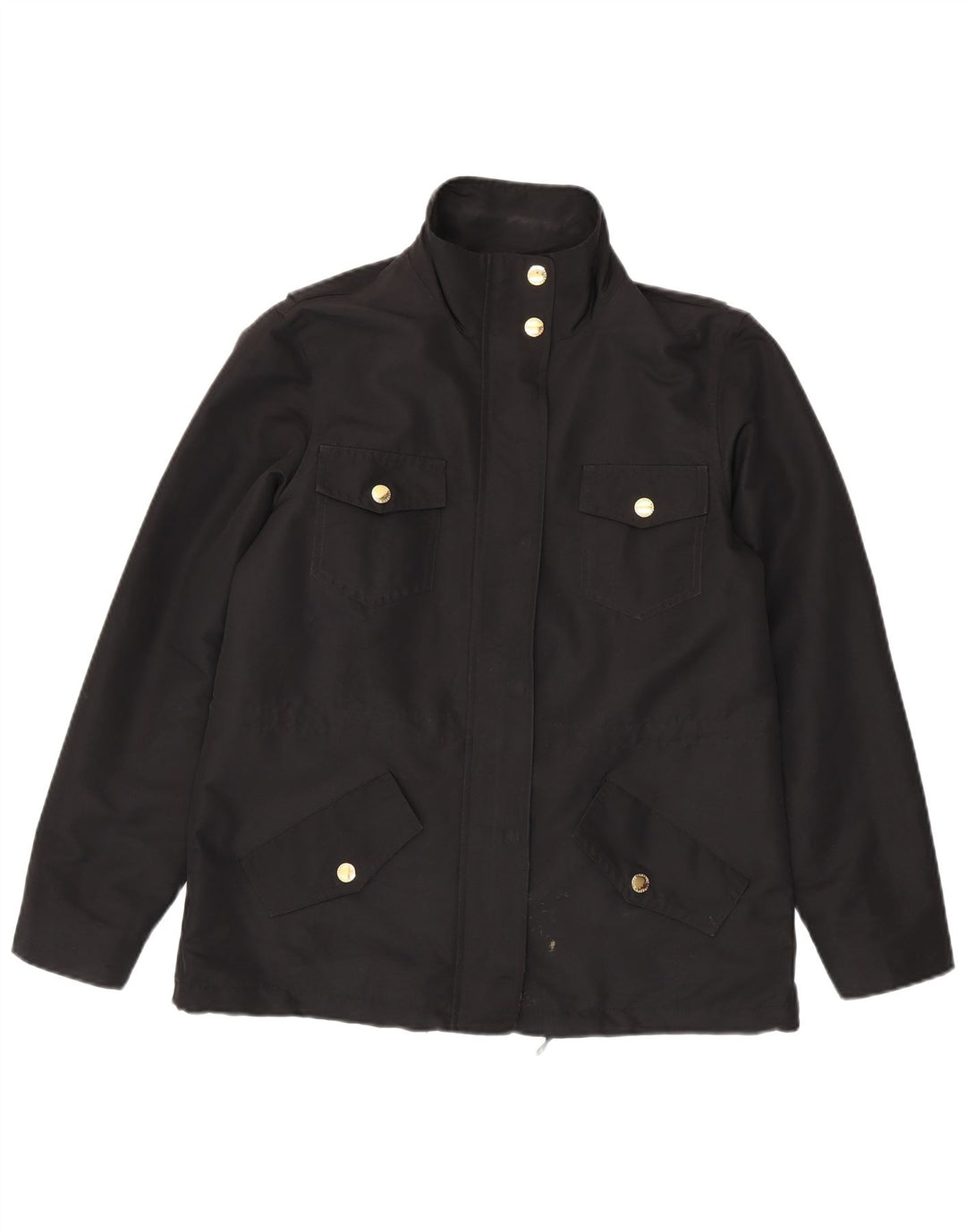 RALPH LAUREN Kvinder Utility Jacket UK 14 Medium Sort Polyester