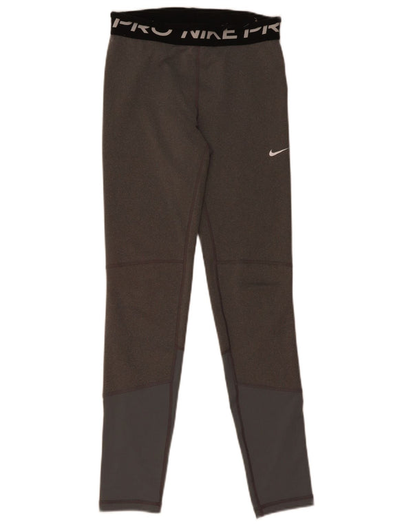 Nike Girls Dri Fit Leggings 13-14 år XL Grå Polyester