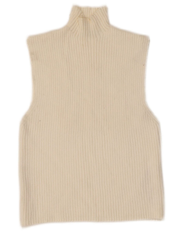 Zara Womens Crop Vest Tank Top UK 14 Large Off White Viscose