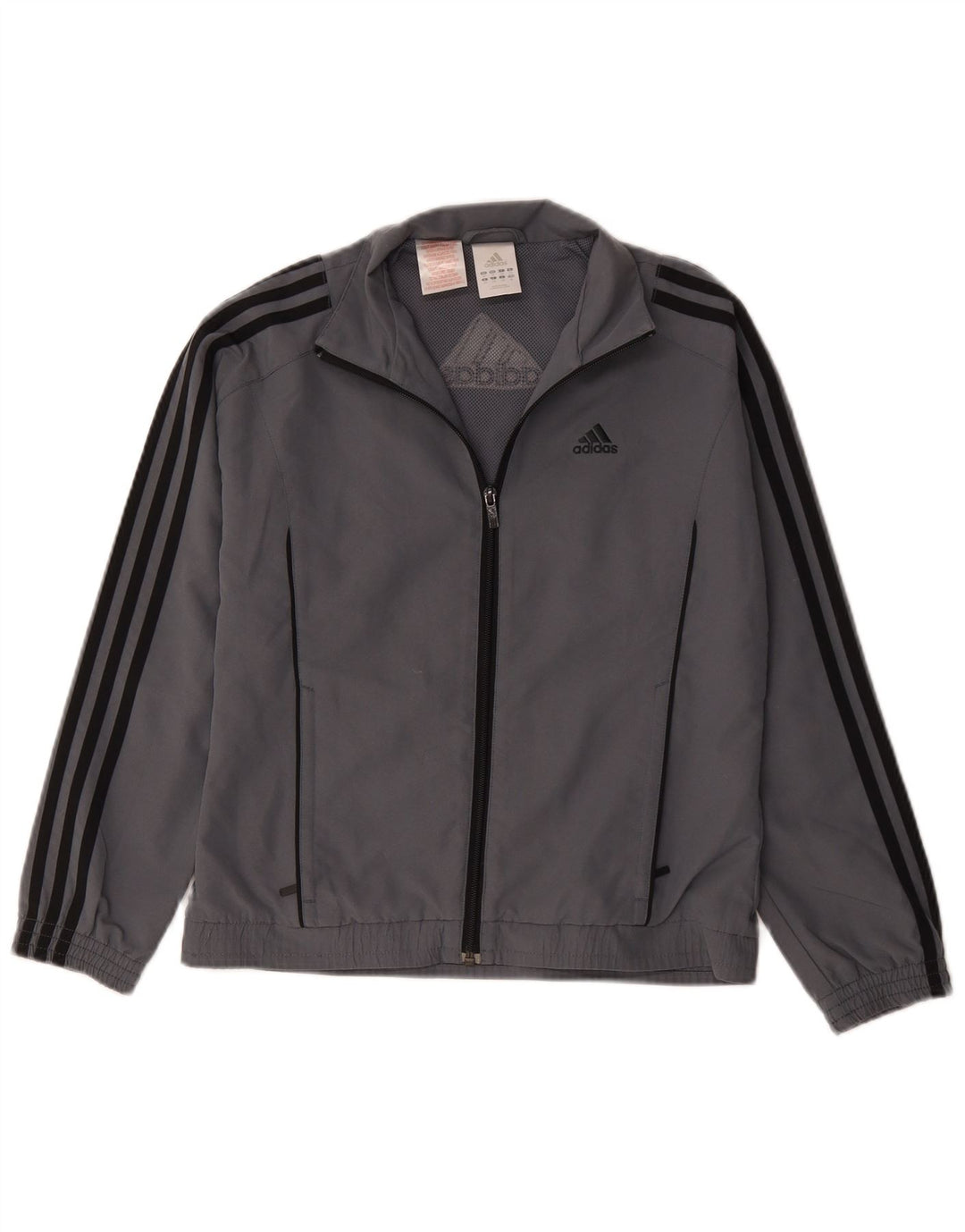 Adidas Drenge Træningsdragt Topjakke 11-12 År Grå Polyester
