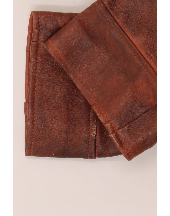 Vintage dame UK 18 XL brunt læder