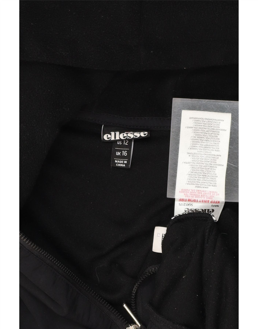 ELLESSE Womens Oversized Graphic Fleece Jumper UK 16 Large  Black Vintage Ellesse and Second-Hand Ellesse from Messina Hembry 