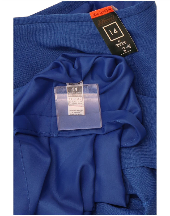ST. BERNARD Kvinder Højtalje Pencil Skirt UK 14 Large W28 Blue Polyester