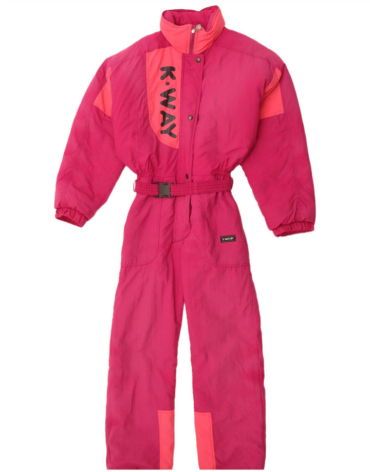 K-Way Womens Grafisk Oversized Ski Jumpsuit EU 38 Medium Pink Polyamid