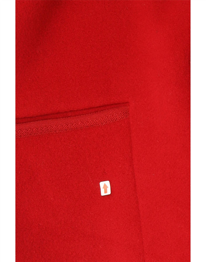 Genny Dame 3 Knapper Oversized Blazer Jacket UK 10 Lille Rød Uld