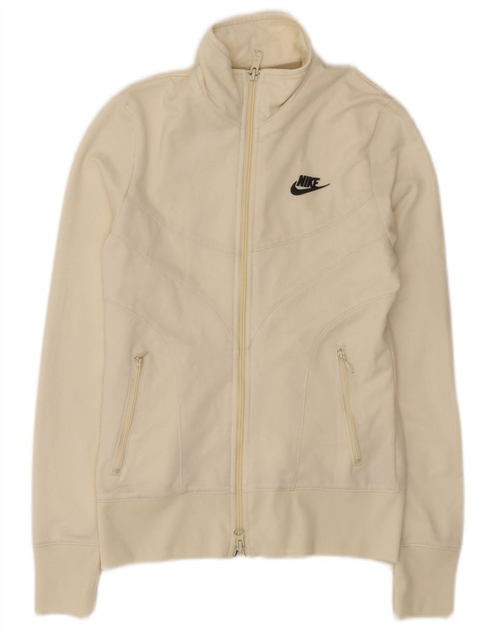 Nike træningsdragt topjakke til kvinder UK 8/10 Lille råhvid polyester