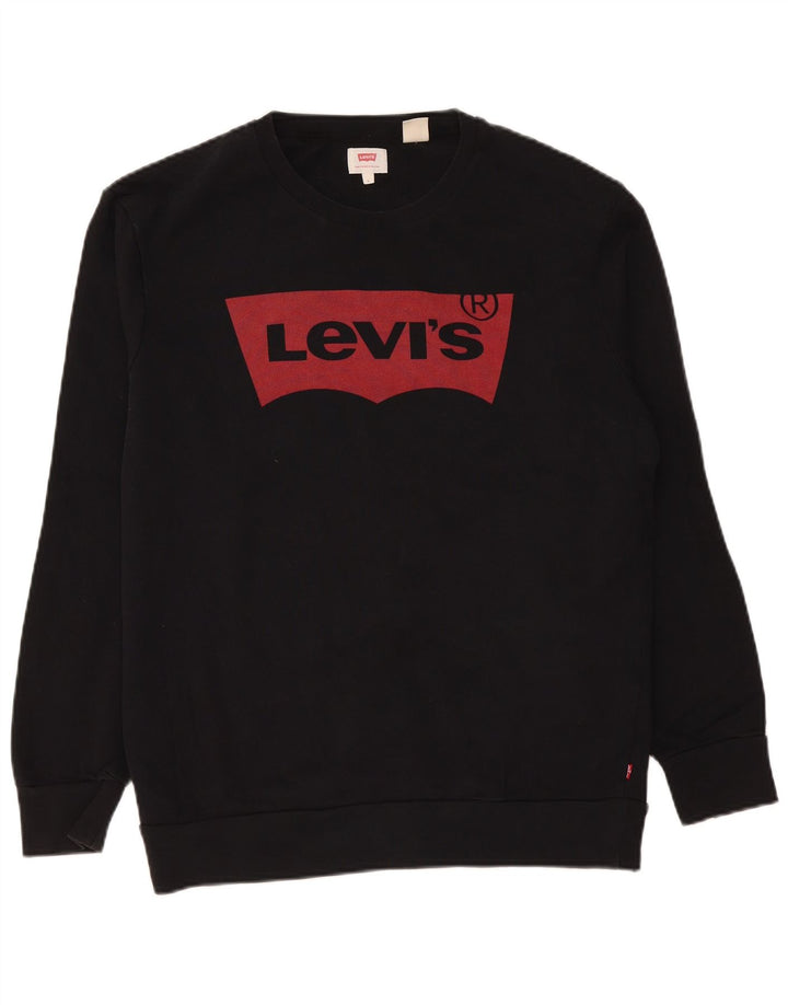 Levi's Herre grafisk sweatshirt jumper stor sort bomuld