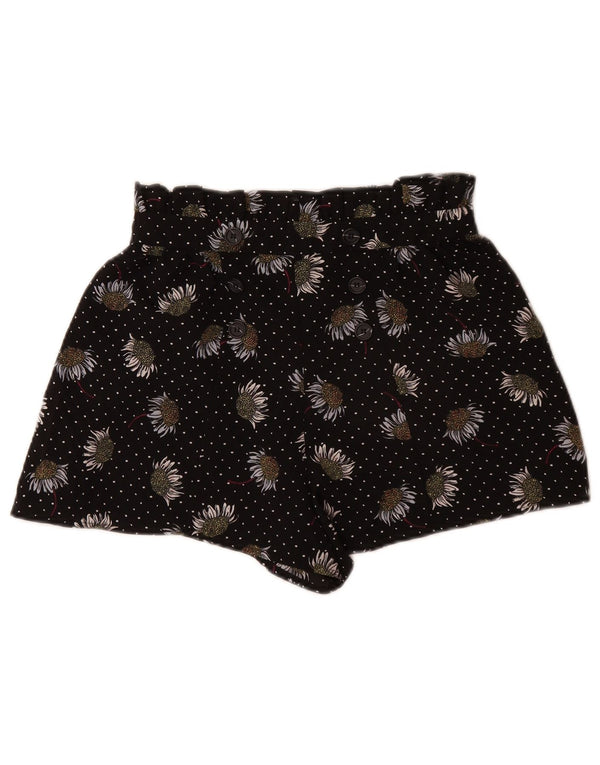 Topshop Dame Casual Shorts UK 10 Small W26 Black Floral Polyester