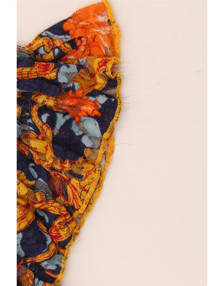 Zara Dame Se Through Bluse Top UK 10 Small Multicolored Floral