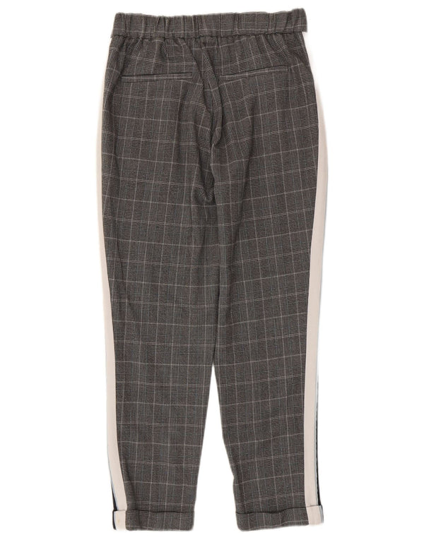 Zara Slim Casual Bukser Small W26 L24 Grå Ternet polyester