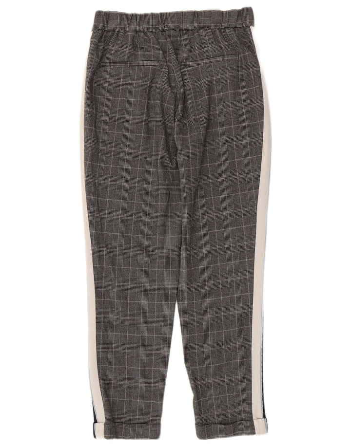 Zara Slim Casual Bukser Small W26 L24 Grå Ternet polyester