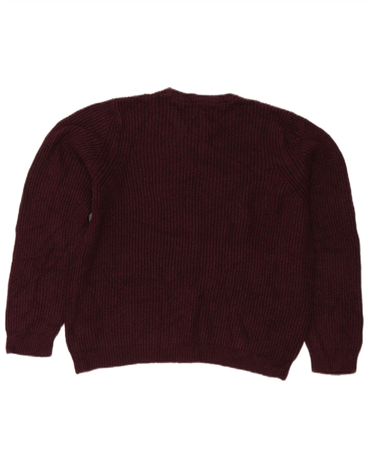 Marks & Spencer Herretrøjetrøje med rund hals Medium Burgund akryl