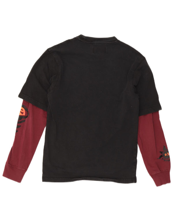 Jordan Herre Grafisk Top Langærmet XS Sort Colourblock Bomuld