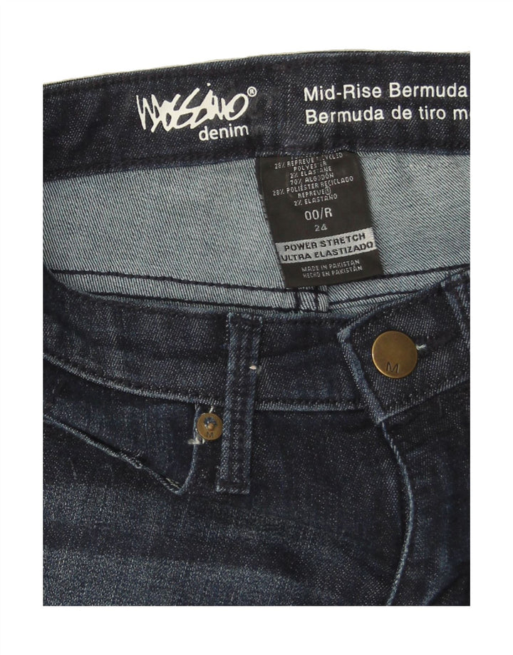 MOSSIMO Womens Mid Rise Bermuda Denim Shorts US 00 2XS W24  Navy Blue Vintage Mossimo and Second-Hand Mossimo from Messina Hembry 