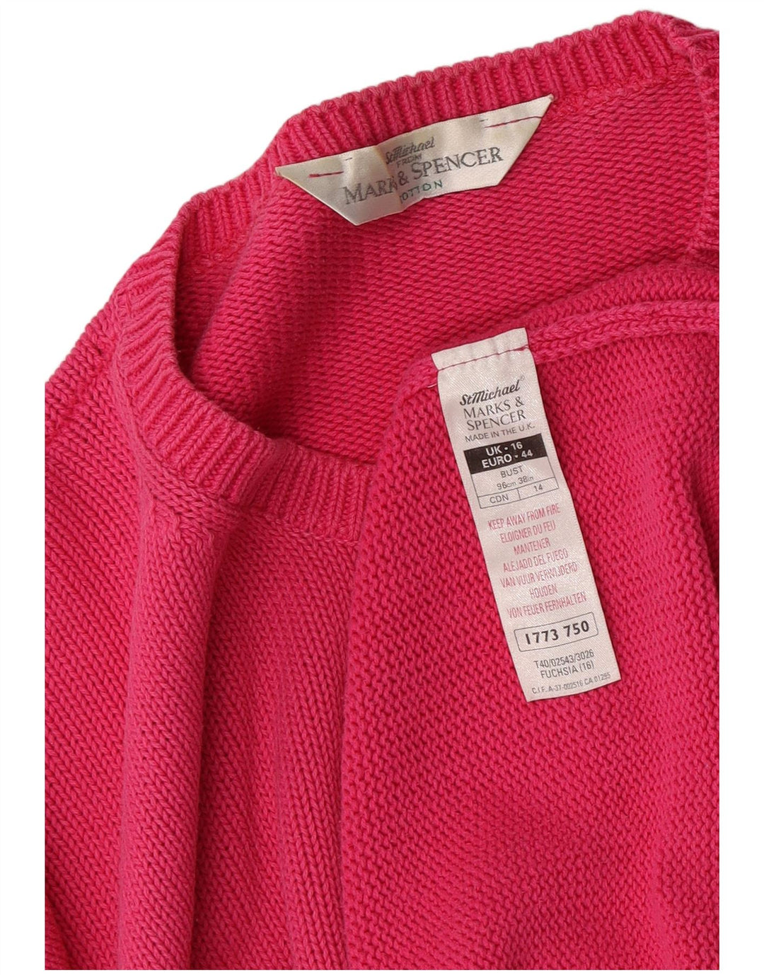 Marks & Spencer Dame Oversized Crew Neck sweater UK 16 Large Pink